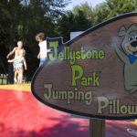 texas camping jumping pillow at texas wine country jellystone park