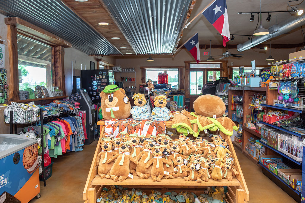 Camp store with souvenirs and convenience items