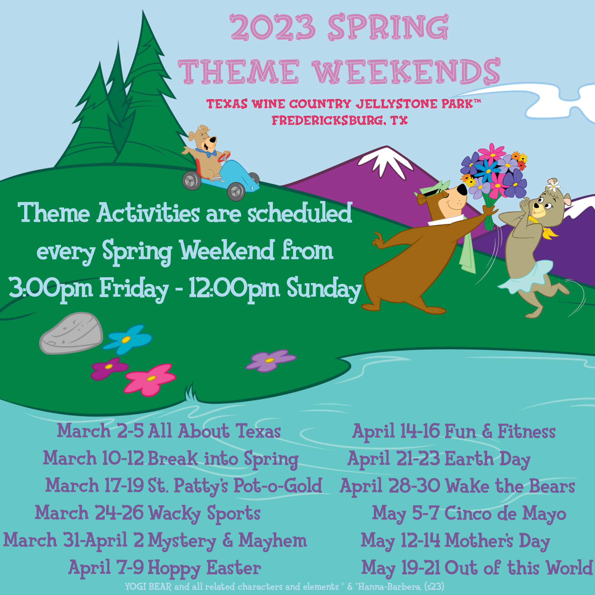 2023 Spring Theme Weekends List